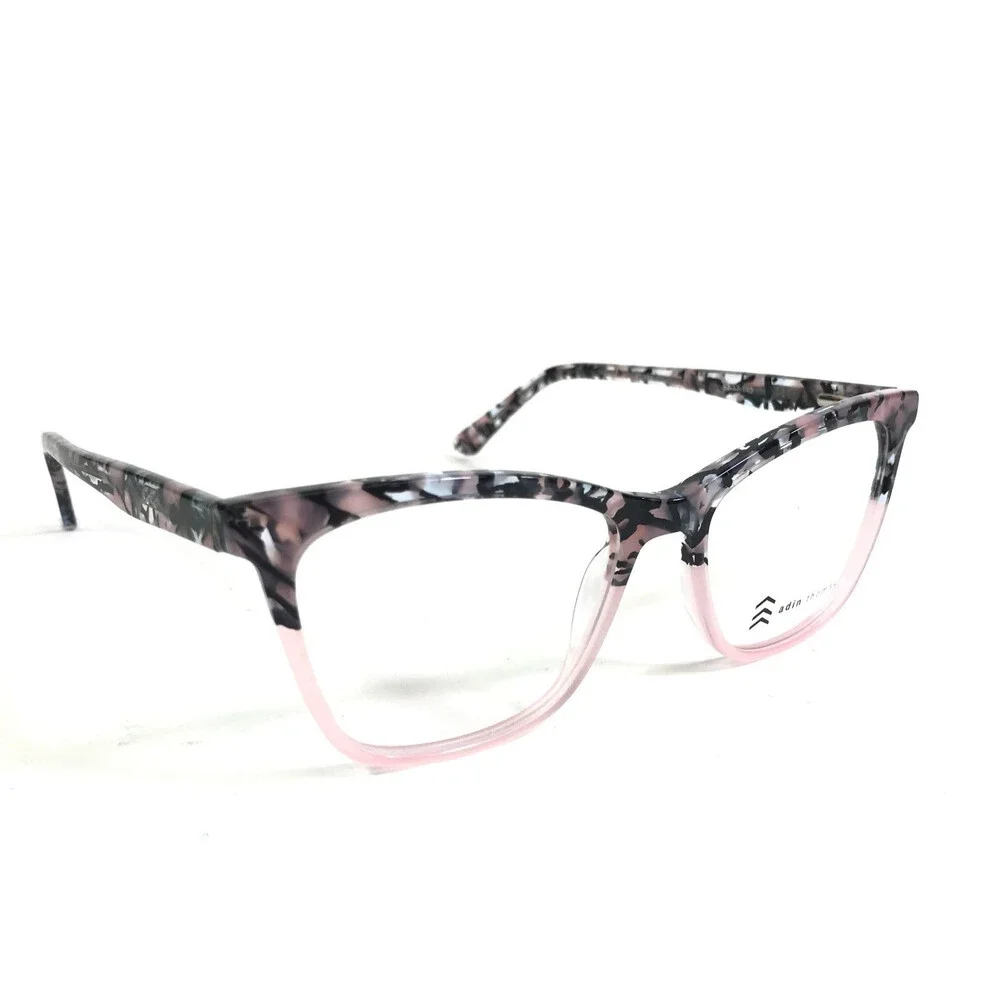Adin Thomas Eyeglasses Frames AT-580 C1 Ice Pink Black Marbled 52-17-140